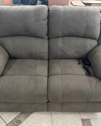 Divano 2 posti Recliner Elettrico in Nabuk