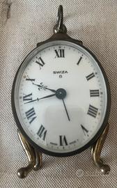 Sveglia da tavolo Swiza 8 d’epoca, in ottone.