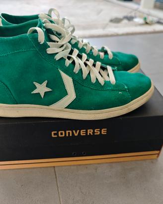 Converse pelle invernali verdi numero 44