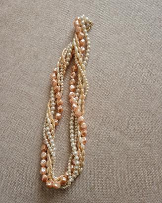 Collana rosaxe bianca torciglione