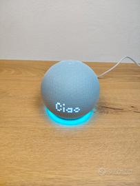 Amazon Alexa Echo dot 5 azzurra con orologio 