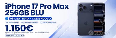 Iphone 17 Pro Max 256GB Blu-96% Batteria-Garanzia