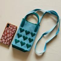 Mini borsa azzurro/verde con cuori – NUOVA