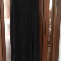 Vestito lungo da sera in tessuto laminato