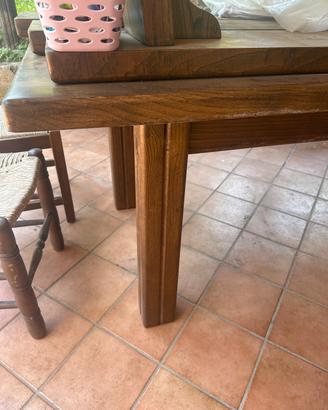 Tavolo in legno di noce metri 4 con panche
