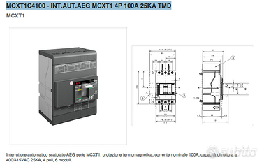 Interruttore automatico  AEG serie MCXT1 - 100A