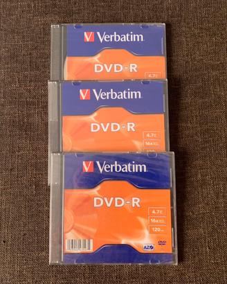 3 DVD-R confezione singola sigillati