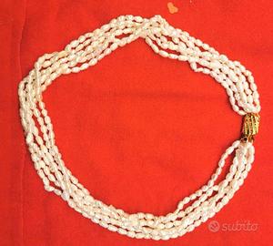 Collana torchon in perle di fiume