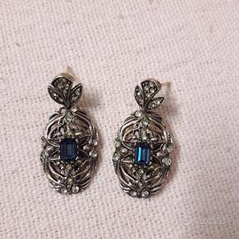 Orecchini vintage in argento con pietre