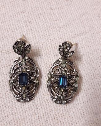 Orecchini vintage in argento con pietre