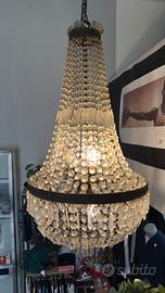 Lampadario antico fine 800 con cristalli