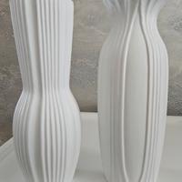 Coppia di Vasi in Ceramica Bianca - Design Minimal