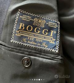 Giacca Boggi uomo blu gessata taglia 52