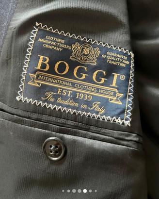 Giacca Boggi uomo blu gessata taglia 52