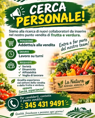 commessa frutta e verdura 