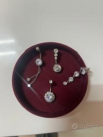 Set 4 piercing per Ombelico - acciaio inossidabile