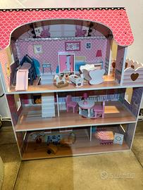 Casa delle bambole in legno 3 piani