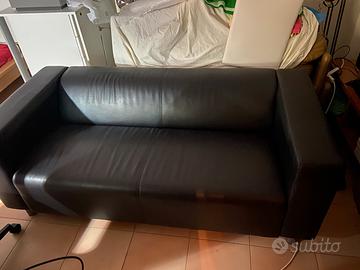 Divano ikea klippan pelle nera più  fodera
