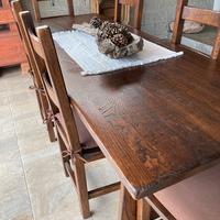 Tavolo fratino in arte povera con 6 sedie