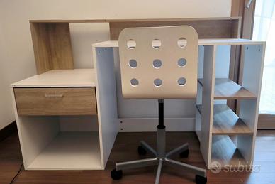 scrivania legno 139 cm con sedia