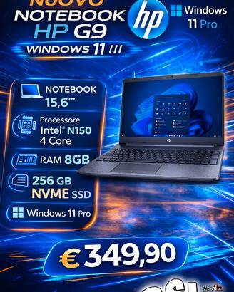 NUOVO Notebook 15.6 HP G9 8GB RAM SSD 256 WIN 11