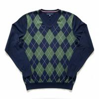 Maglione Tommy Hilfiger Rombi Blu/Verde Cotone