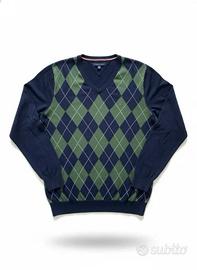 Maglione Tommy Hilfiger Rombi Blu/Verde Cotone