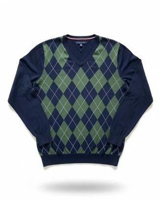 Maglione Tommy Hilfiger Rombi Blu/Verde Cotone