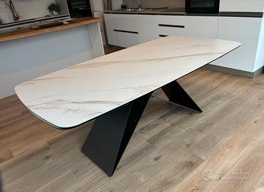 Tavolo Thanos X ceramica bianco allungabile