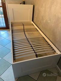 Letto singolo con cassettoni, testiera e rete