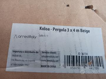 Pergola 3x4 m da giardino