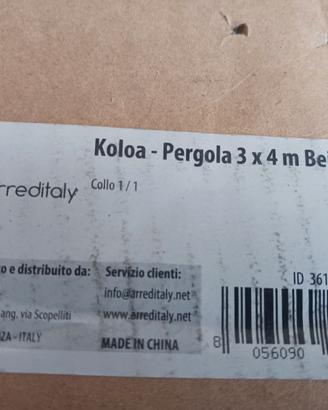 Pergola 3x4 m da giardino