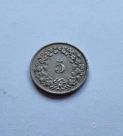 Moneta 5 rappen, Svizzera, 1953