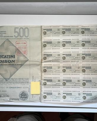 Certificato Montecatini Edison Montedison