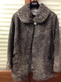 Giacca pelliccia grigio perla