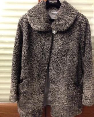 Giacca pelliccia grigio perla