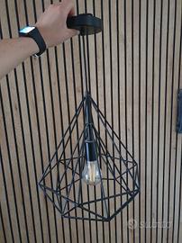 Lampadario a sospensione stile industriale nero
