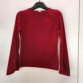 top in velluto rosso