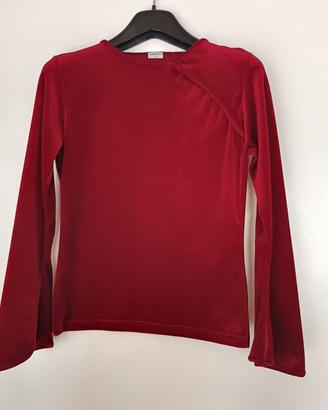 top in velluto rosso