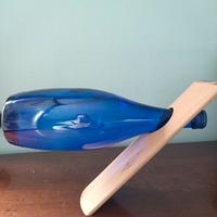 Porta bottiglie in legno da esposizione 