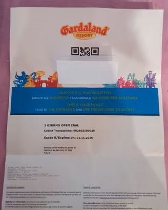 Biglietto ingresso Gardaland