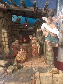 PRESEPE STALLA CON FONTANA NATALE