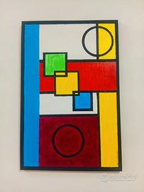 Quadro arte geometrica dipinto a mano su tela