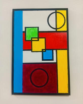 Quadro arte geometrica dipinto a mano su tela