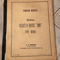 Raro manuale tecnico Seeburg M100A ORIGINALE