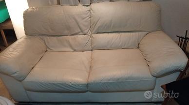 Divano panna in pelle Château d'Ax 2 posti