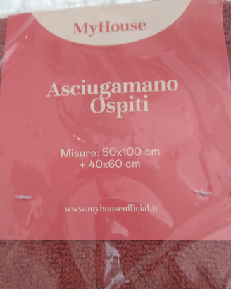 asciugamani 100% cotone rossi