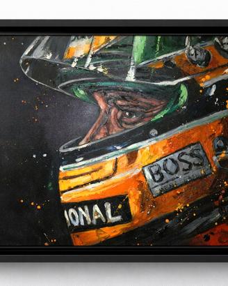 Litografia di Ayrton Senna.