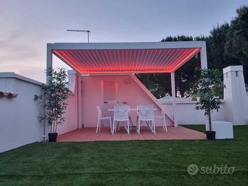 Pergola bioclimatica 3x4 + led rgb gazebomatic