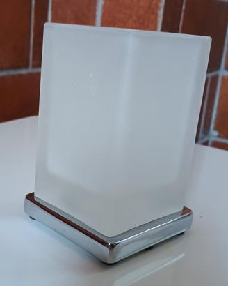 Porta sapone o porta spazzolini acciaio e vetro sa